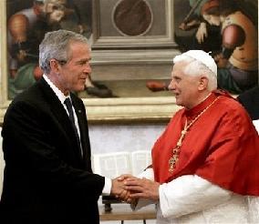 Pope, Benedict, XVI, Bush, George W, Pope meets Bush, USA